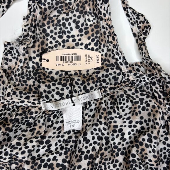 Victoria's Secret Babydoll Sleepwear Set Womens Size Large Animal Print Mob Wife - Picture 2 of 9